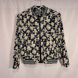 Polyester flower print summer bomber jacket